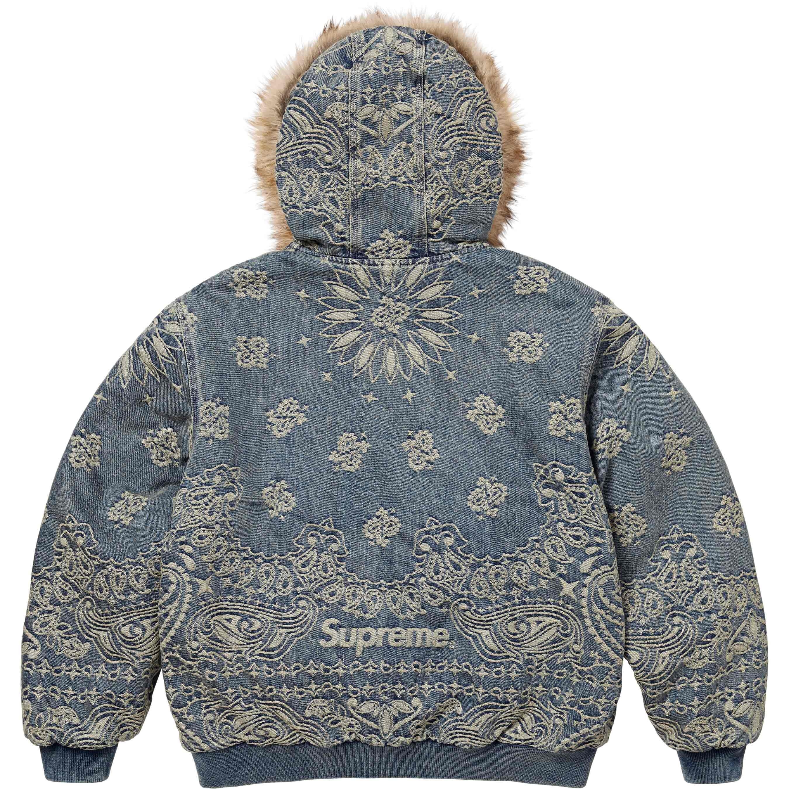 Bandana Jacquard Denim Hooded Work Jacket view 3